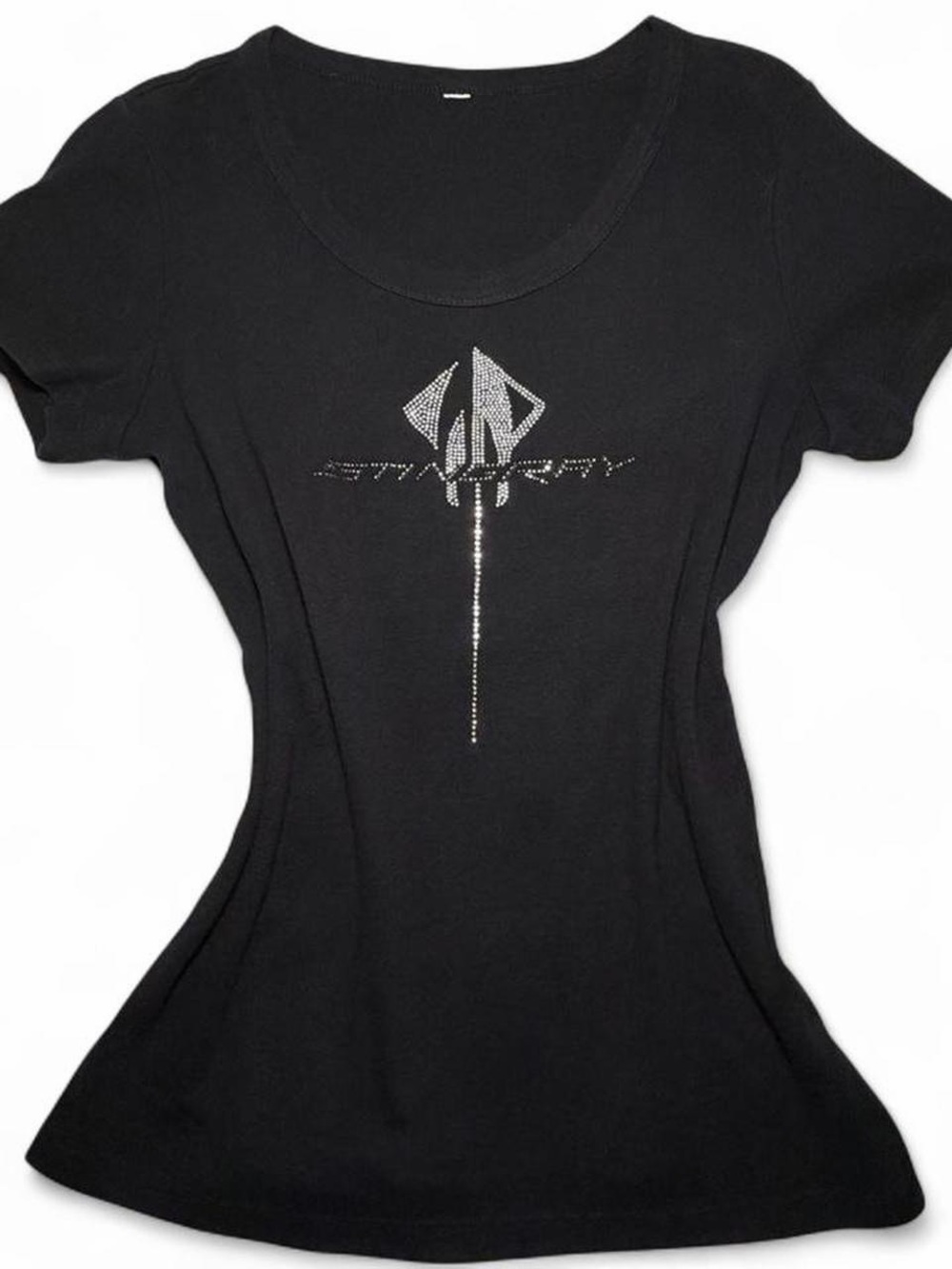 Bedazzled Stingray Black Short-Sleeve Scoop Neck Tee